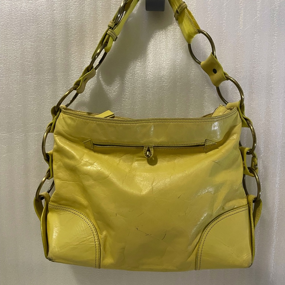 Donald J Pliner Large Yellow Leather Shoulder Bag – Rare Sample Design